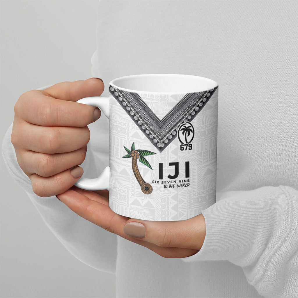 Fijian Rugby Ceramic Mug Six Seven Nine to The World - Tapa Pattern