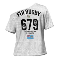 Fijian Rugby Cross Shoulder Shirt Six Seven Nine to The World - Tapa Pattern