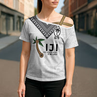 Fijian Rugby Cross Shoulder Shirt Six Seven Nine to The World - Tapa Pattern