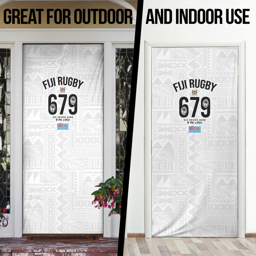Fijian Rugby Door Cover Six Seven Nine to The World - Tapa Pattern