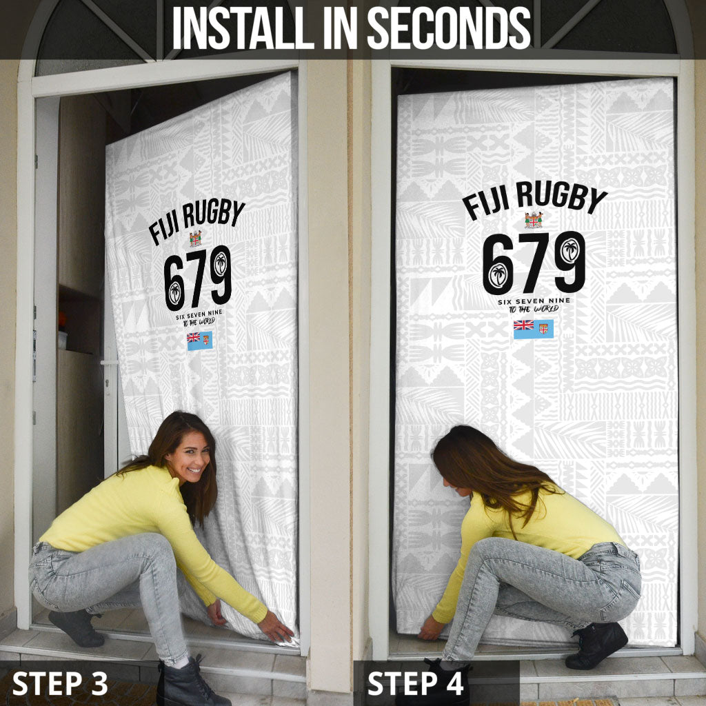 Fijian Rugby Door Cover Six Seven Nine to The World - Tapa Pattern