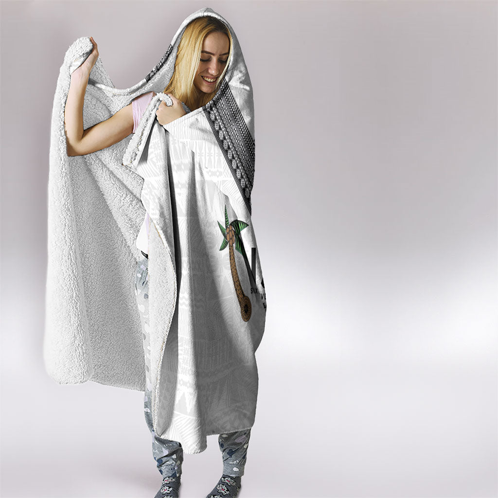Fijian Rugby Hooded Blanket Six Seven Nine to The World - Tapa Pattern