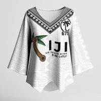 Fijian Rugby Kimono Sleeve Blouse Six Seven Nine to The World - Tapa Pattern