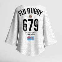 Fijian Rugby Kimono Sleeve Blouse Six Seven Nine to The World - Tapa Pattern