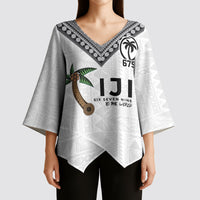 Fijian Rugby Kimono Sleeve Blouse Six Seven Nine to The World - Tapa Pattern