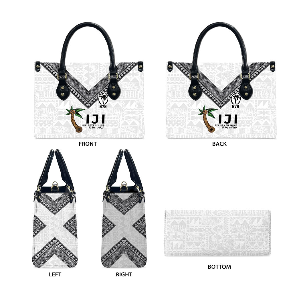 Fijian Rugby Leather Bag Six Seven Nine to The World - Tapa Pattern