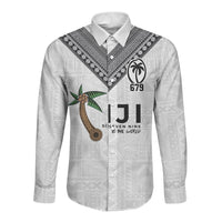 Fijian Rugby Long Sleeve Button Shirt Six Seven Nine to The World - Tapa Pattern