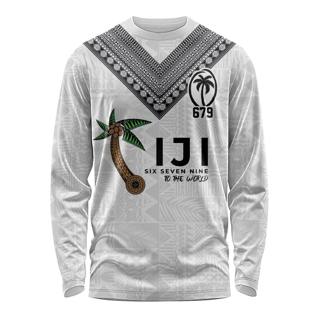 Fijian Rugby Long Sleeve Shirt Six Seven Nine to The World - Tapa Pattern