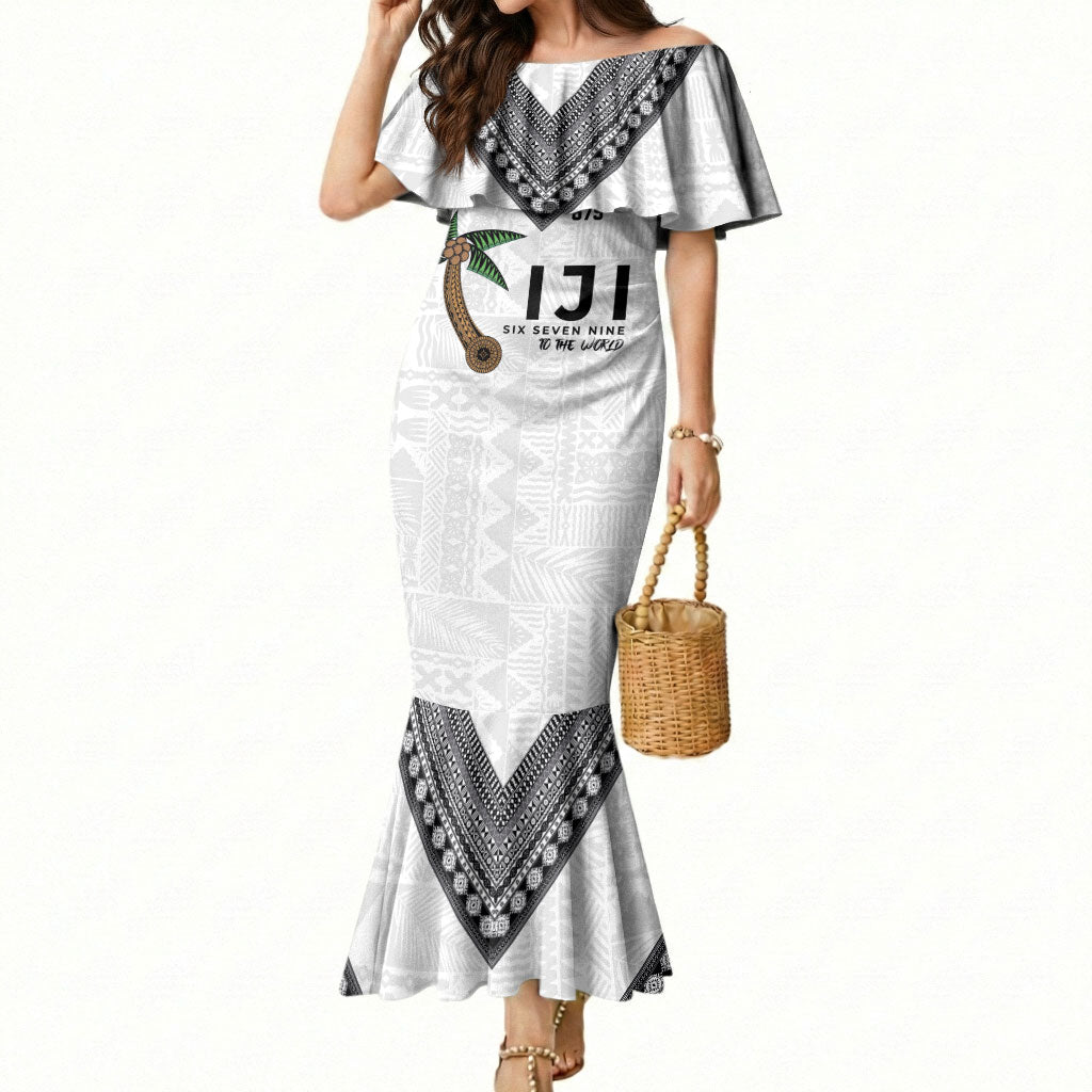 Fijian Rugby Mermaid Dress Six Seven Nine to The World - Tapa Pattern