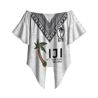 Fijian Rugby Off Shoulder Wrap Waist Top Six Seven Nine to The World - Tapa Pattern