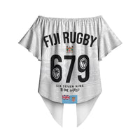 Fijian Rugby Off Shoulder Wrap Waist Top Six Seven Nine to The World - Tapa Pattern