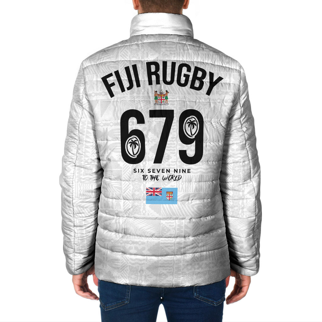 Fijian Rugby Padded Jacket Six Seven Nine to The World - Tapa Pattern