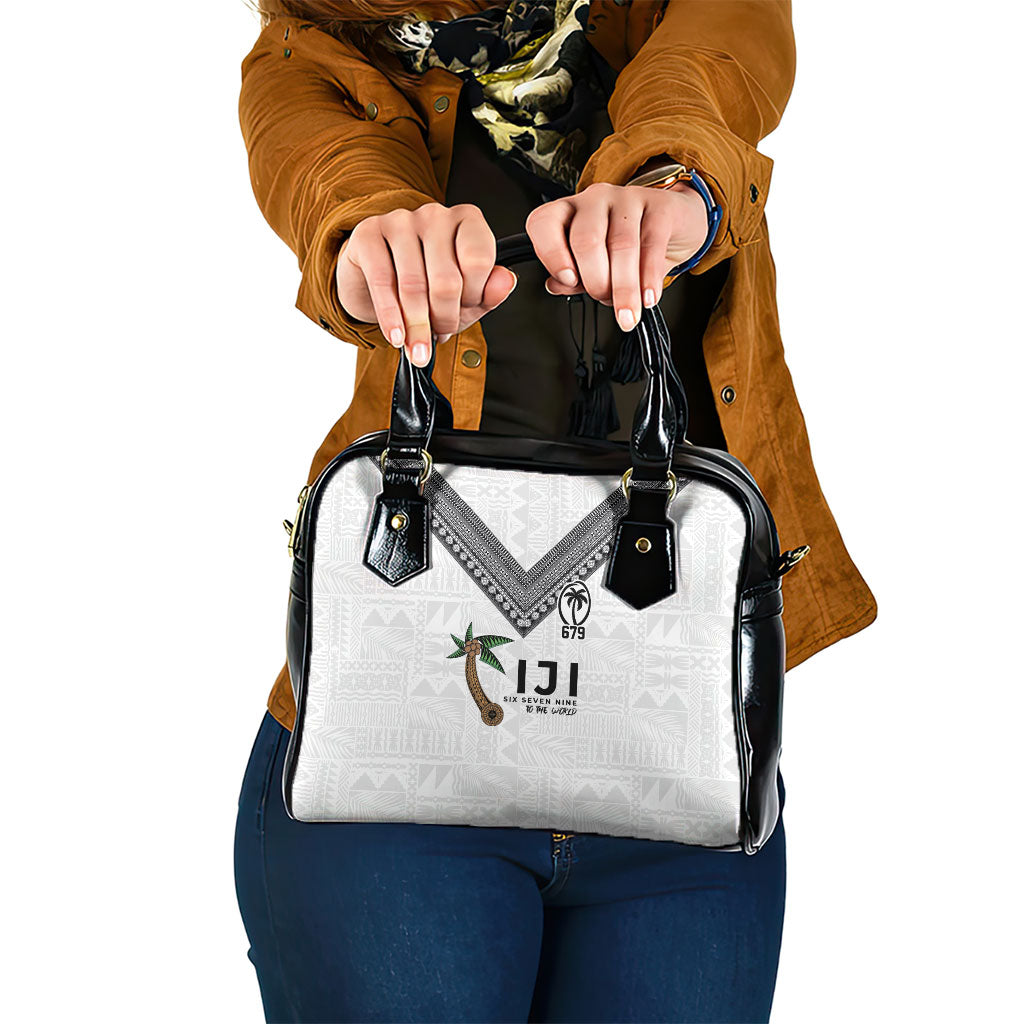 Fijian Rugby Shoulder Handbag Six Seven Nine to The World - Tapa Pattern