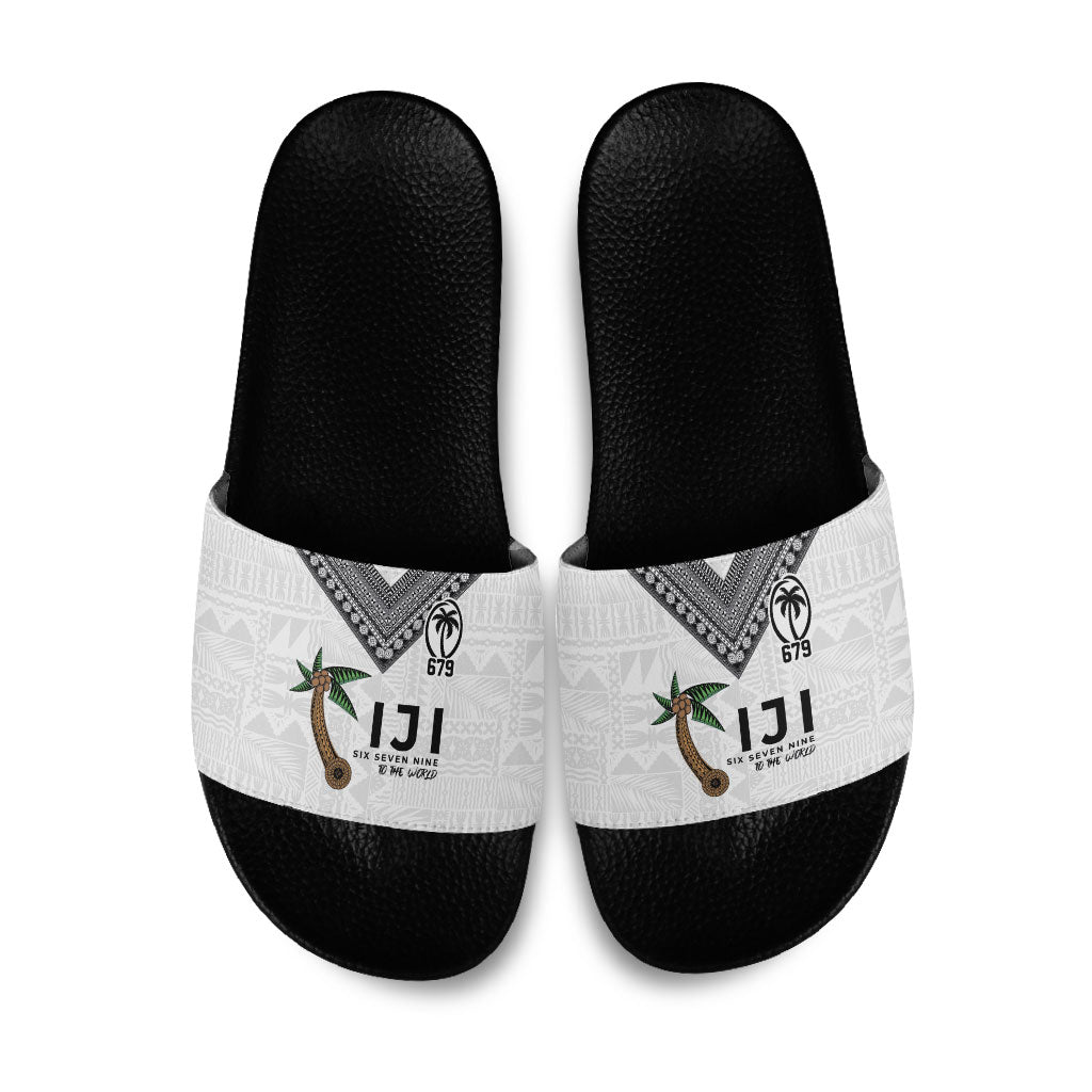 Fijian Rugby Slide Sandals Six Seven Nine to The World - Tapa Pattern