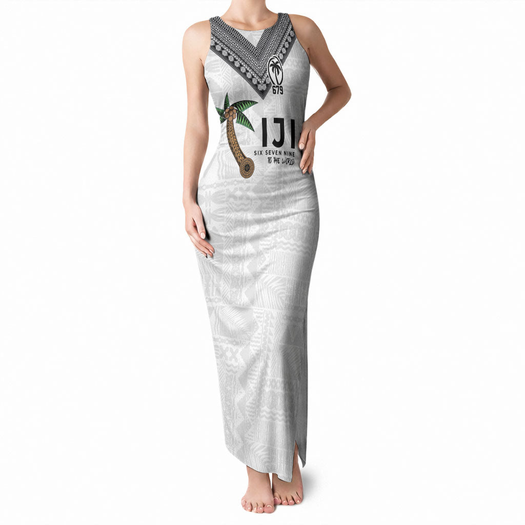 Fijian Rugby Tank Maxi Dress Six Seven Nine to The World - Tapa Pattern
