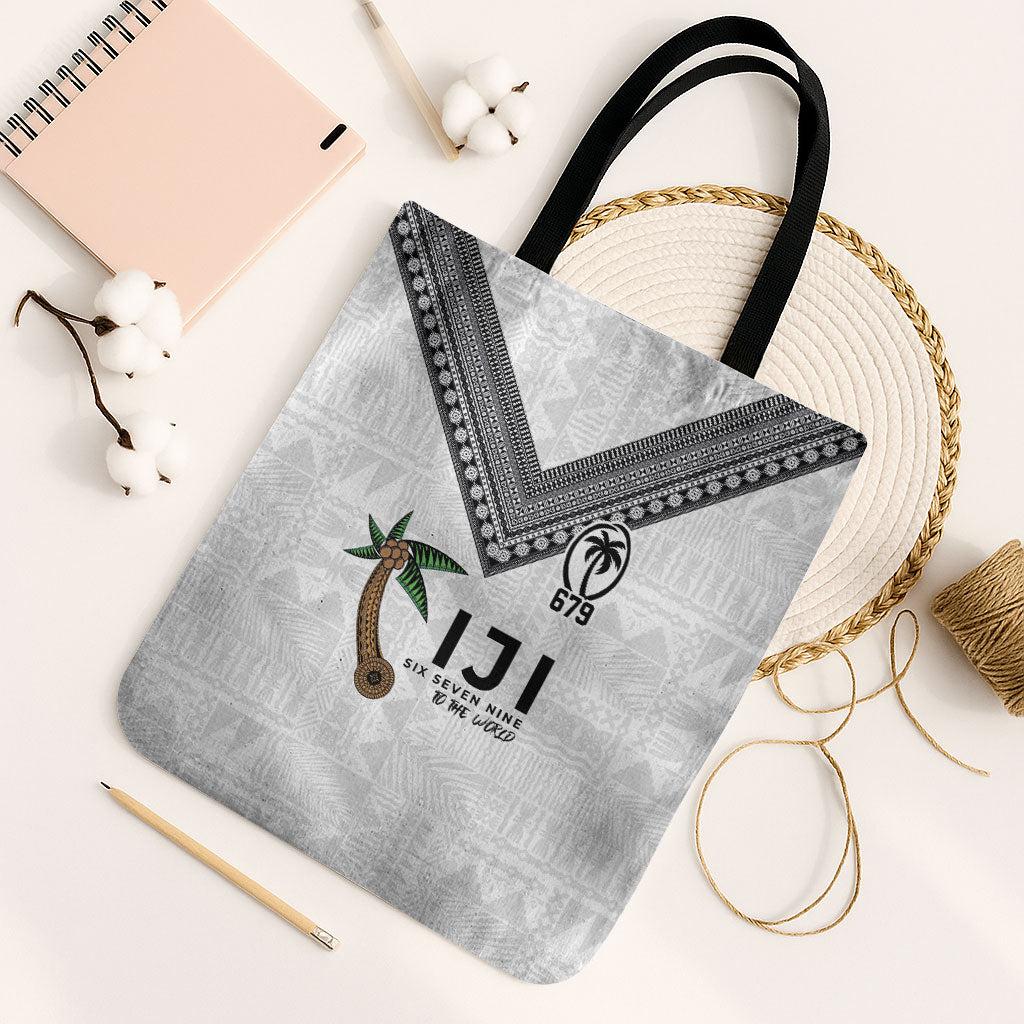 Fijian Rugby Tote Bag Six Seven Nine to The World - Tapa Pattern