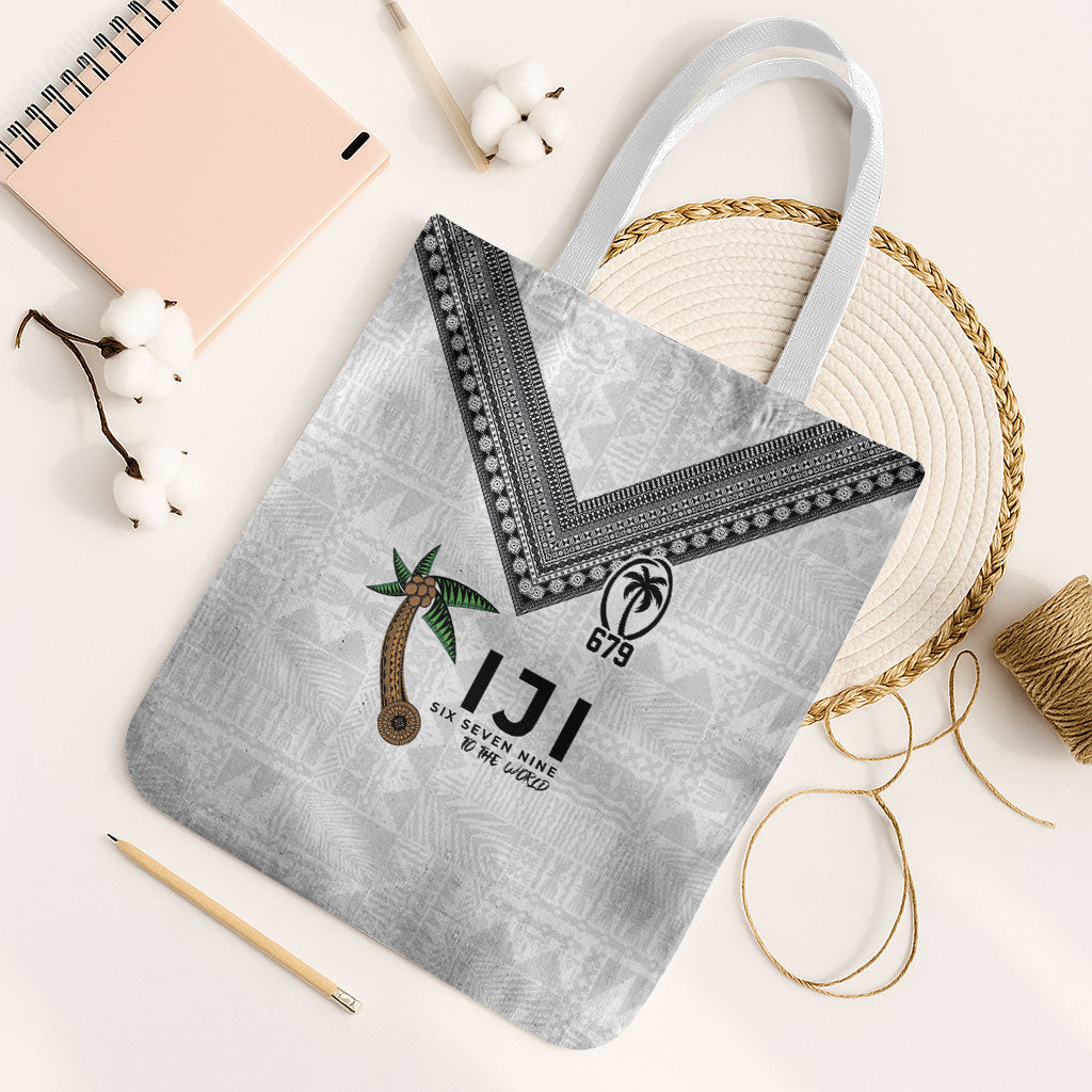 Fijian Rugby Tote Bag Six Seven Nine to The World - Tapa Pattern
