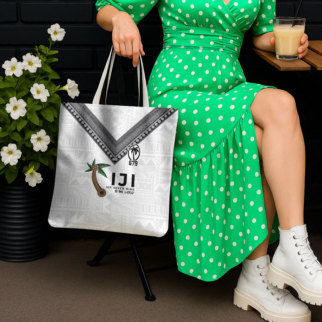 Fijian Rugby Tote Bag Six Seven Nine to The World - Tapa Pattern
