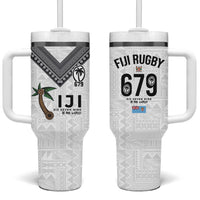 Fijian Rugby Tumbler With Handle Six Seven Nine to The World - Tapa Pattern