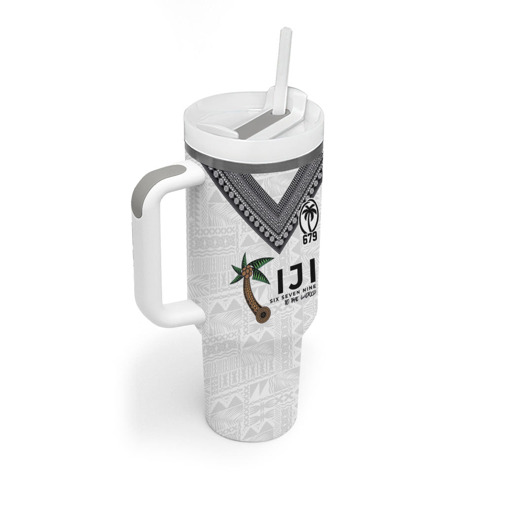 Fijian Rugby Tumbler With Handle Six Seven Nine to The World - Tapa Pattern