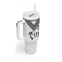 Fijian Rugby Tumbler With Handle Six Seven Nine to The World - Tapa Pattern