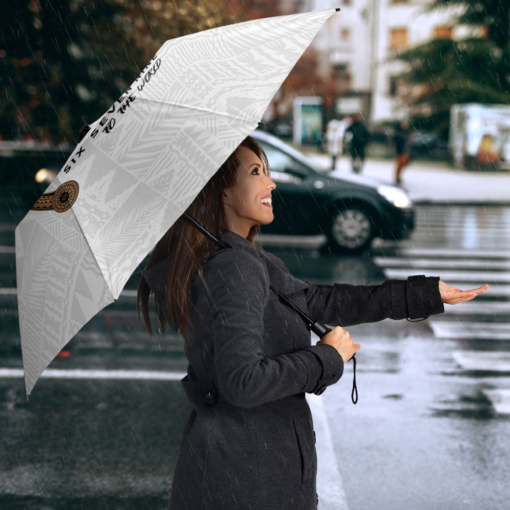 Fijian Rugby Umbrella Six Seven Nine to The World - Tapa Pattern
