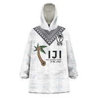 Fijian Rugby Wearable Blanket Hoodie Six Seven Nine to The World - Tapa Pattern