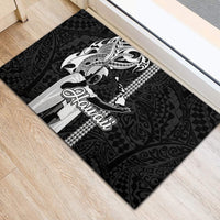 Hawaii Lanai Island Rubber Doormat Hawaiian King and Kakau Symbols Abstract Shoulder Tattoo LT03 - Polynesian Pride