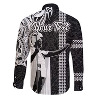 Custom Hawaii Lanai Island Family Matching Long Sleeve Bodycon Dress and Hawaiian Shirt Hawaiian King and Kakau Symbols Abstract Shoulder Tattoo LT03 - Polynesian Pride