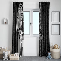 Custom Hawaii Lanai Island Window Curtain Hawaiian King and Kakau Symbols Abstract Shoulder Tattoo LT03 - Polynesian Pride