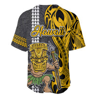 Hawaii Molokai Island Baseball Jersey Hawaiian Warrior and Kakau Symbols Abstract Tattoo LT03 - Polynesian Pride