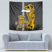 Hawaii Molokai Island Tapestry Hawaiian Warrior and Kakau Symbols Abstract Tattoo LT03 - Polynesian Pride