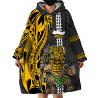 Custom Hawaii Molokai Island Wearable Blanket Hoodie Hawaiian Warrior and Kakau Symbols Abstract Tattoo LT03 - Polynesian Pride