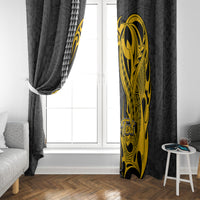 Custom Hawaii Molokai Island Window Curtain Hawaiian Warrior and Kakau Symbols Abstract Tattoo LT03 - Polynesian Pride