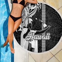 Hawaii Molokai Island Beach Blanket Hawaiian King and Kakau Symbols Abstract Shoulder Tattoo LT03 - Wonder Print Shop