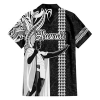 Hawaii Molokai Island Family Matching Off Shoulder Long Sleeve Dress and Hawaiian Shirt Hawaiian King and Kakau Symbols Abstract Shoulder Tattoo LT03 - Polynesian Pride