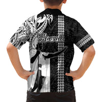 Hawaii Molokai Island Kid Hawaiian Shirt Hawaiian King and Kakau Symbols Abstract Shoulder Tattoo LT03 - Polynesian Pride