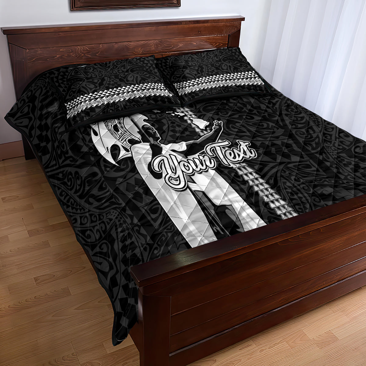 Custom Hawaii Molokai Island Quilt Bed Set Hawaiian King and Kakau Symbols Abstract Shoulder Tattoo LT03 - Polynesian Pride
