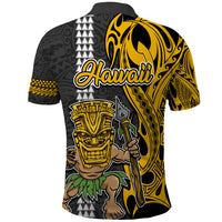 Hawaii Niihau Island Polo Shirt Hawaiian Warrior and Kakau Symbols Abstract Tattoo LT03 - Polynesian Pride