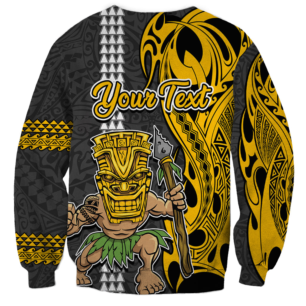 Custom Hawaii Niihau Island Sweatshirt Hawaiian Warrior and Kakau Symbols Abstract Tattoo LT03 - Polynesian Pride
