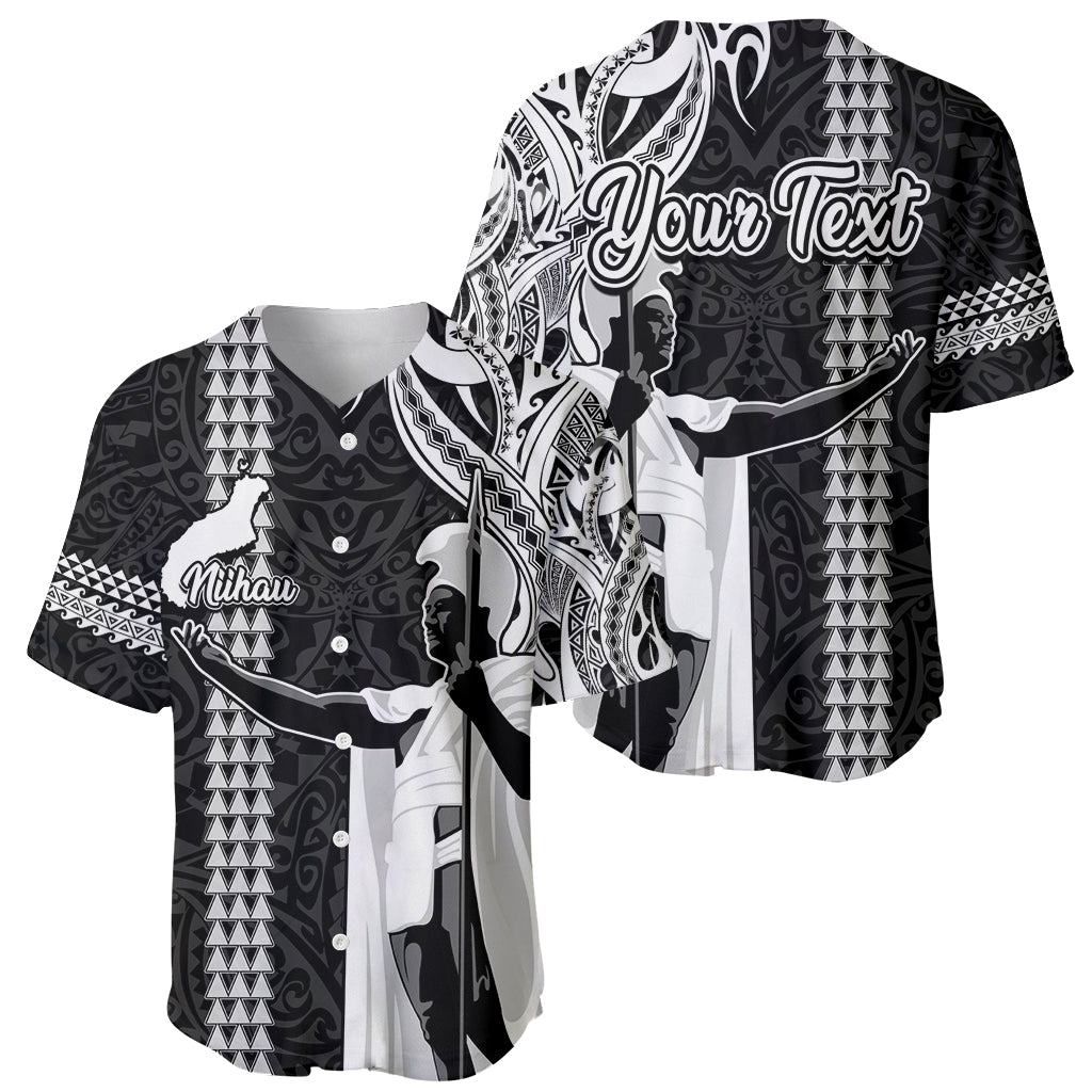 Custom Hawaii Niihau Island Baseball Jersey Hawaiian King and Kakau Symbols Abstract Shoulder Tattoo LT03 - Polynesian Pride