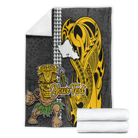 Custom Hawaii Oahu Island Blanket Hawaiian Warrior and Kakau Symbols Abstract Tattoo LT03 - Polynesian Pride