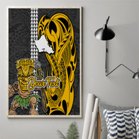 Custom Hawaii Oahu Island Canvas Wall Art Hawaiian Warrior and Kakau Symbols Abstract Tattoo LT03 - Polynesian Pride