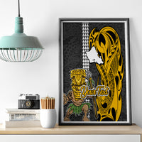 Custom Hawaii Oahu Island Canvas Wall Art Hawaiian Warrior and Kakau Symbols Abstract Tattoo LT03 - Polynesian Pride