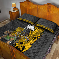 Custom Hawaii Oahu Island Quilt Bed Set Hawaiian Warrior and Kakau Symbols Abstract Tattoo LT03 - Polynesian Pride