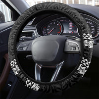 Hawaii Oahu Island Steering Wheel Cover Hawaiian King and Kakau Symbols Abstract Shoulder Tattoo LT03 - Polynesian Pride