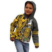 Hawaii Kahoolawe Island Kid Hoodie Hawaiian Warrior and Kakau Symbols Abstract Tattoo LT03 - Polynesian Pride