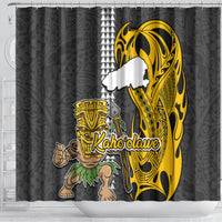 Hawaii Kahoolawe Island Shower Curtain Hawaiian Warrior and Kakau Symbols Abstract Tattoo LT03 - Polynesian Pride