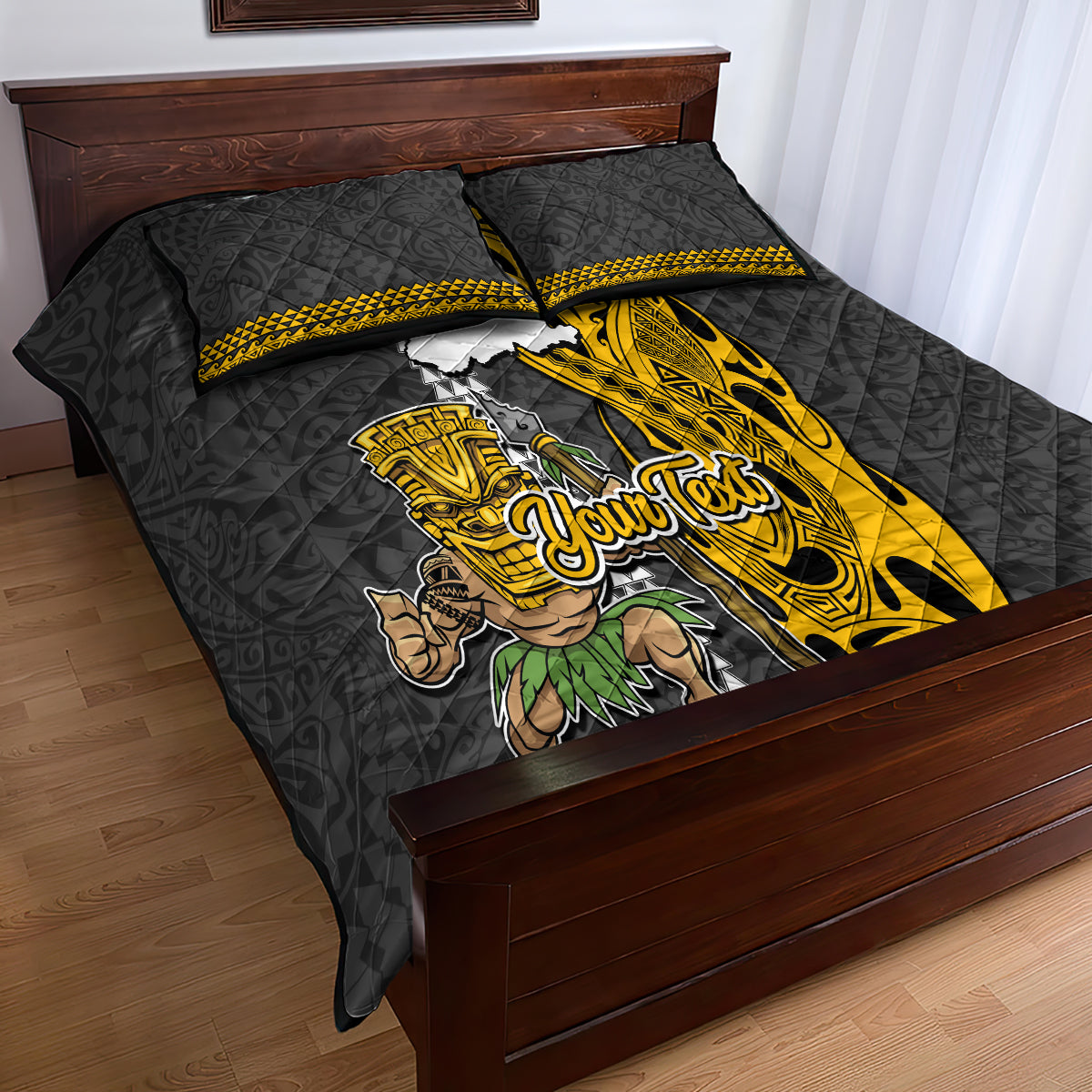 Custom Hawaii Kahoolawe Island Quilt Bed Set Hawaiian Warrior and Kakau Symbols Abstract Tattoo LT03 - Polynesian Pride