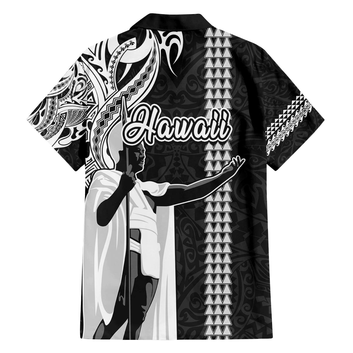 Hawaii Kahoolawe Island Family Matching Off Shoulder Maxi Dress and Hawaiian Shirt Hawaiian King and Kakau Symbols Abstract Shoulder Tattoo LT03 - Polynesian Pride